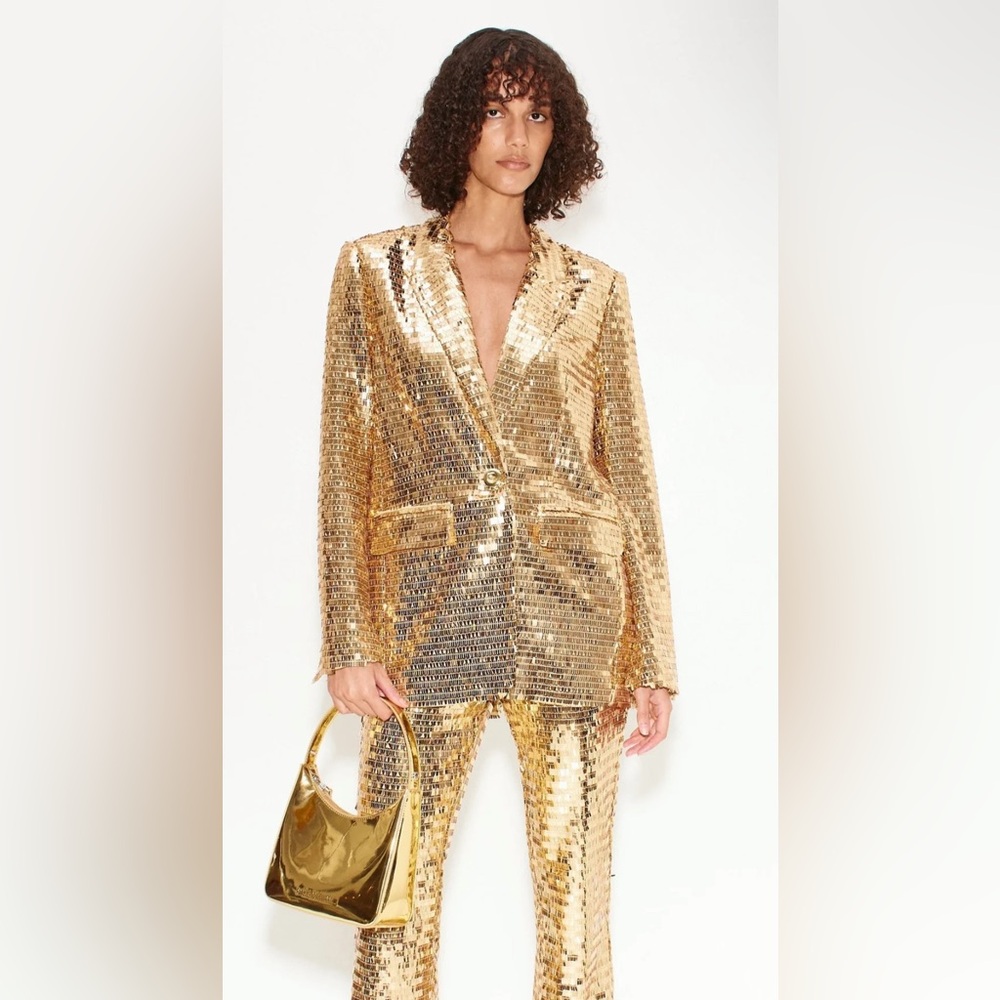 $495 MRSP | Simon Miller - Lennox Sequin Jacket | Star Gold | US 12